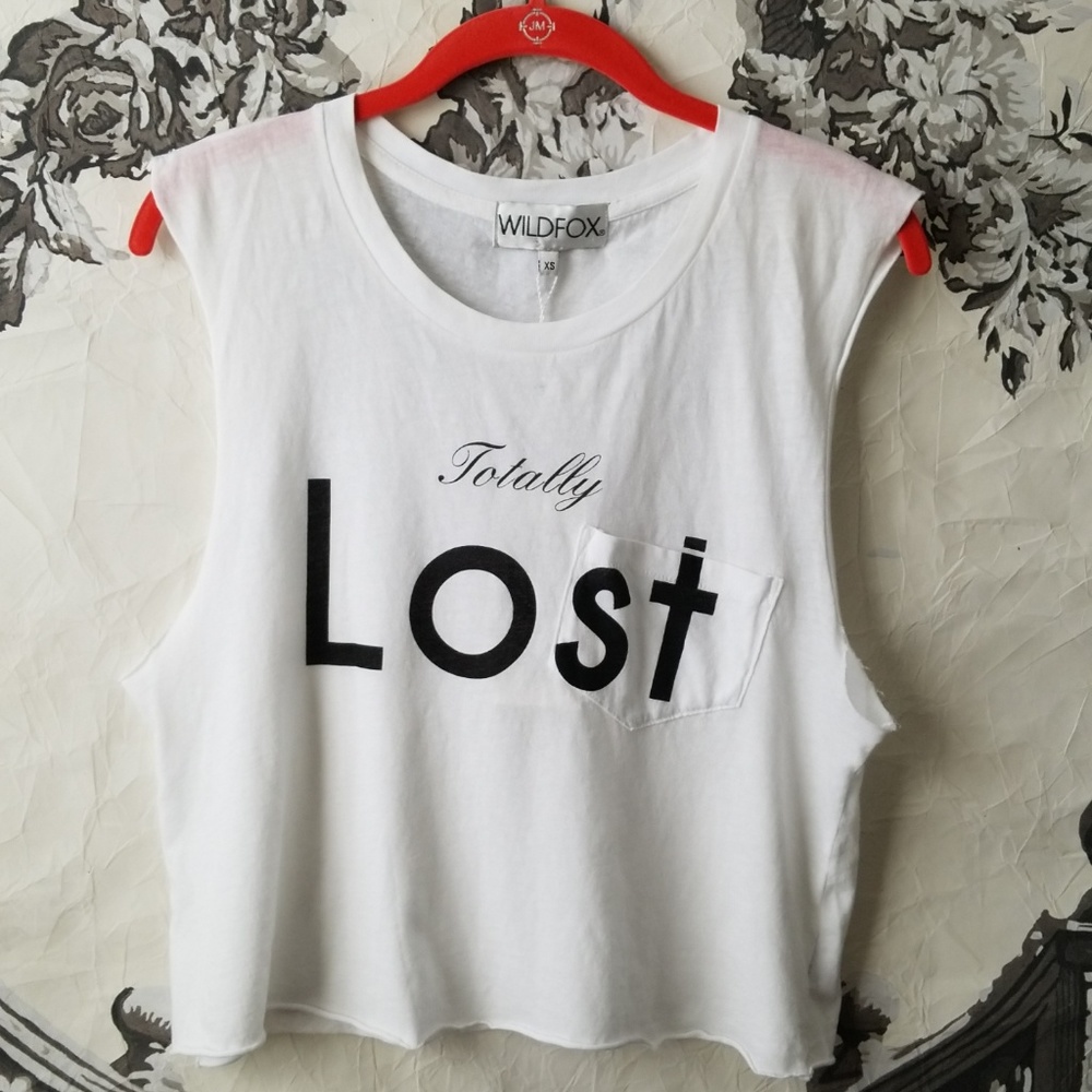Wildfox 'Totally Lost' Crop Muscle Tank - Picture 2 of 3